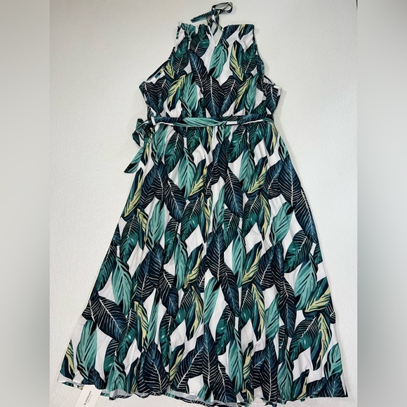 BloomChic Tropical Print Knotted Ruffles Belted Halter Dress Size 22/24 NWT - Picture 8 of 10